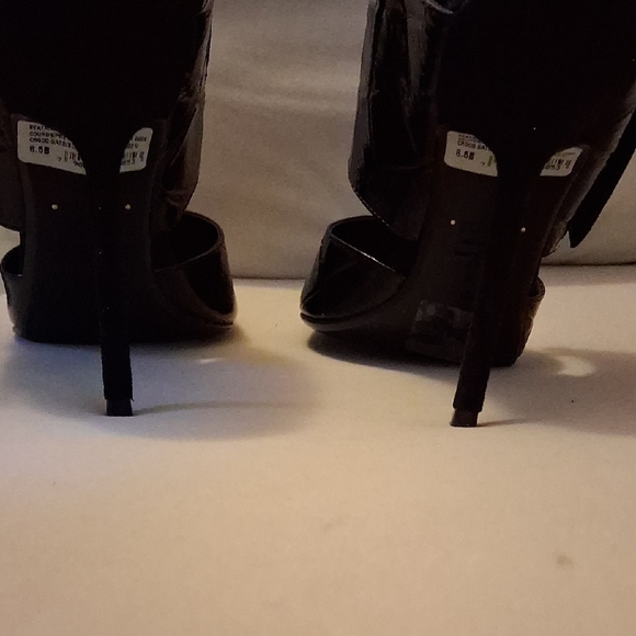 SCHUTZ Black Heels with Gold Accent - Picture 3 of 7